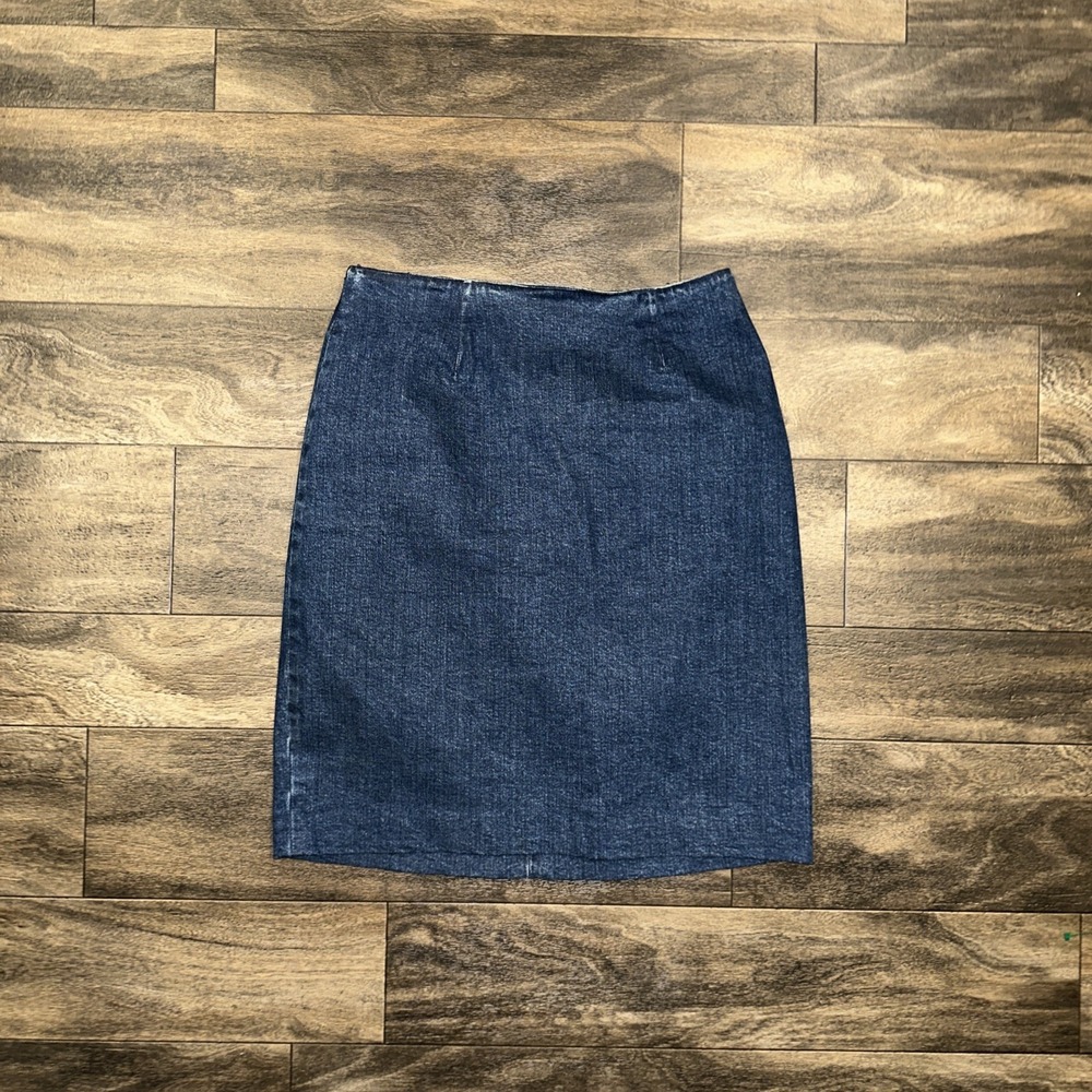 Lauren Jeans Co Ralph Lauren Denim Midi Skirt Dark Wash Women's Size 8 Zip